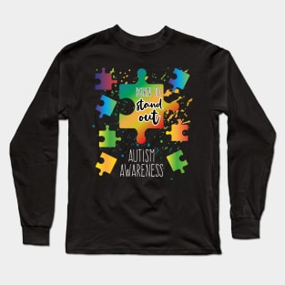 Born to Stand Out Autism Puzzle Long Sleeve T-Shirt